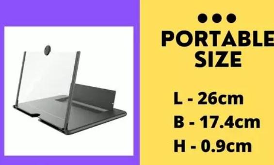 Portable 12X View F3 Screen Expander 3D Magnifier